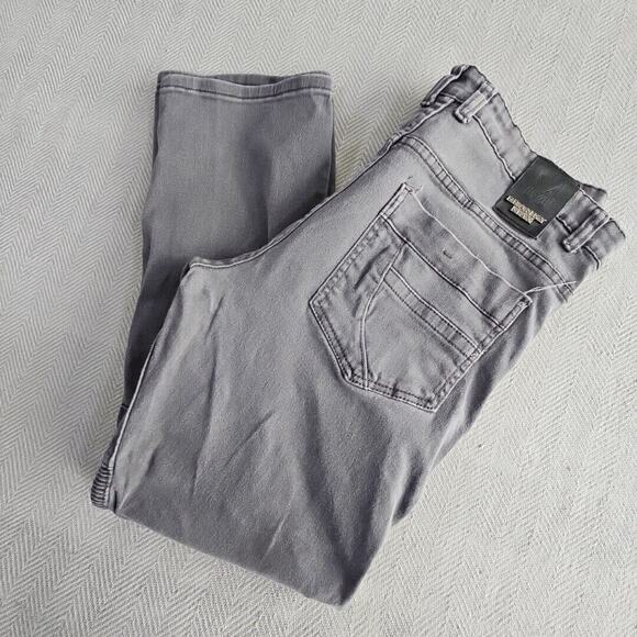 Franky Max Jeans Men's W36 L30 Tapered Gray Wash Moto Biker Reinforcement Denim - Picture 4 of 16